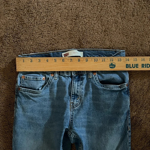 Levi Boys 511 Slim Mid Wash Jeans With Knee Patches Size 14 Reg W27 L27 - Picture 6 of 8